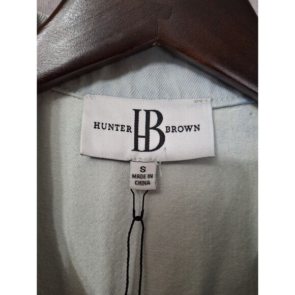 New Hunter and Brown Cotton Denim Short Sleeve Jumpsuit Womens Small Utility Y2k - Picture 4 of 15